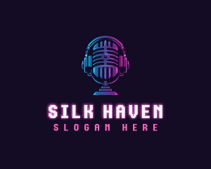 Podcast Headset Microphone logo design