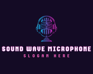 Podcast Headset Microphone logo design