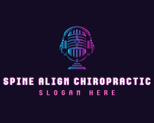 Podcast Headset Microphone logo design