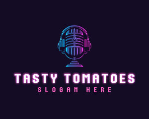 Podcast Headset Microphone logo design