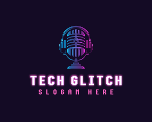 Podcast Headset Microphone logo design