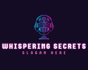 Podcast Headset Microphone logo design