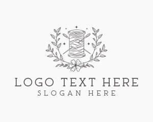 Thread - Floral Sewing Thread logo design