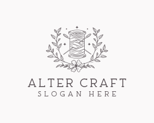 Floral Sewing Thread logo design