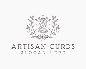 Floral Sewing Thread logo design