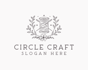 Floral Sewing Thread logo design