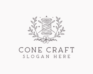 Floral Sewing Thread logo design