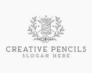 Floral Sewing Thread logo design