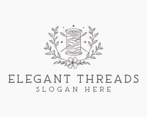 Floral Sewing Thread logo design