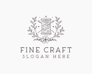 Floral Sewing Thread logo design