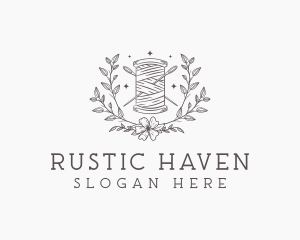 Floral Sewing Thread logo design