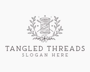 Floral Sewing Thread logo design