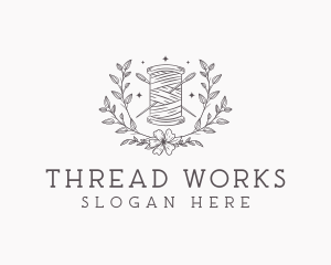 Floral Sewing Thread logo design