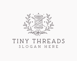 Floral Sewing Thread logo design