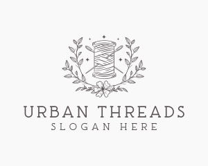 Floral Sewing Thread logo design