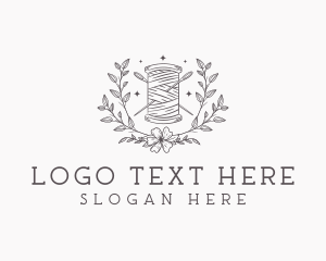Sewing - Floral Sewing Thread logo design