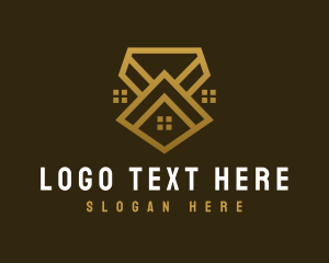 Gold - Golden House Roof logo design