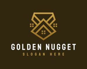 Golden House Roof logo design