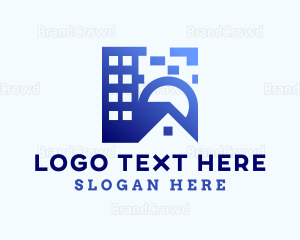 Gradient Blue House Logo