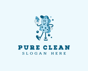 Sponge Wash Cleaning logo design