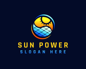 Solar Panel Energy Sun logo design