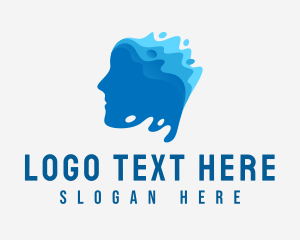 Blue - Human Water Mental Health logo design