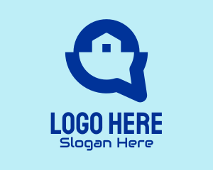 Village - Blue House Listing App logo design