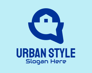 Real Estate Agent - Blue House Listing App logo design
