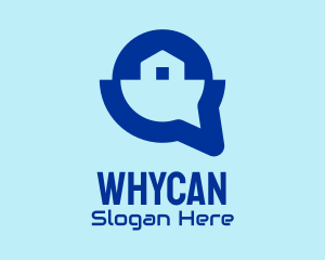 Message - Blue House Listing App logo design