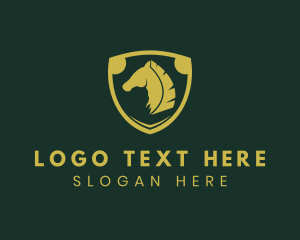 Golden - Shield Horse Stable logo design