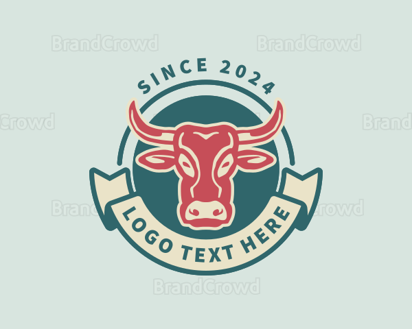 Cow Meat Steak Logo