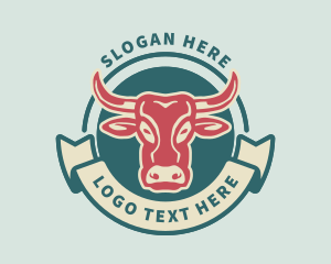 Farmer - Cow Meat Dairy logo design