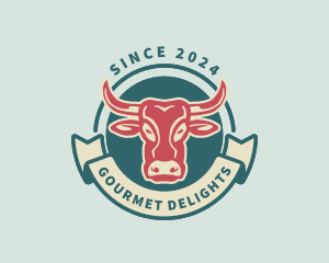 Cow Meat Steak  logo design