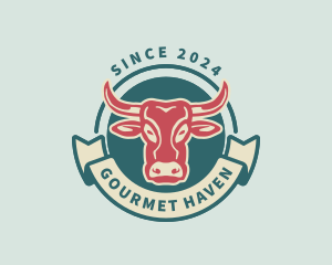 Cow Meat Steak  logo design