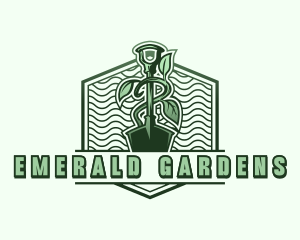 Shovel Gardening Horticulture logo design