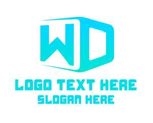 Game - Cube Letter WD logo design