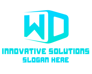 Blue Box - Cube Letter WD logo design