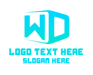 Parcel - Cube Letter WD logo design