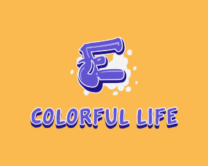 Vibrant - Blockbuster Graffiti Letter E logo design