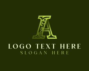 Leaf - Elegant Fashion Letter A logo design
