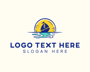 Coastal - Sea Sailing Boat logo design