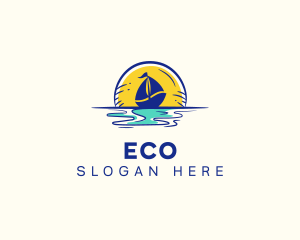 Sea Sailing Boat  Logo