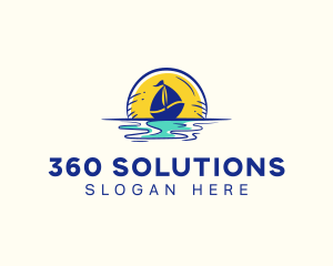 Sea Sailing Boat  logo design