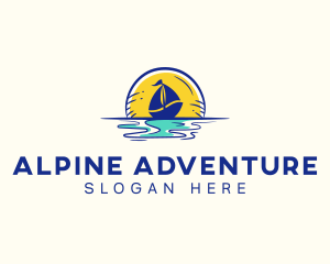 Sea Sailing Boat  logo design