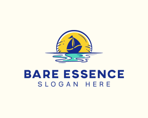 Sea Sailing Boat  logo design