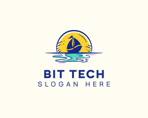 Sea Sailing Boat  logo design