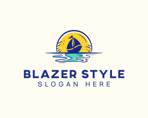 Sea Sailing Boat  logo design