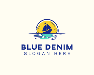 Sea Sailing Boat  logo design