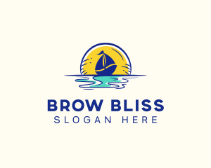 Sea Sailing Boat  logo design