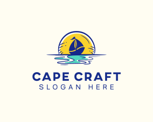 Sea Sailing Boat  logo design